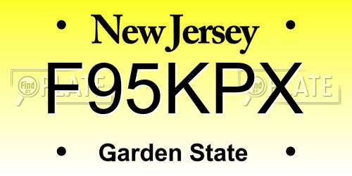 F95KPX New Jersey License Plate