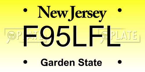F95LFL New Jersey License Plate