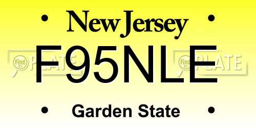 F95NLE New Jersey License Plate