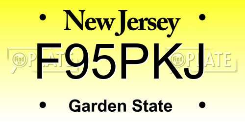 F95PKJ New Jersey License Plate