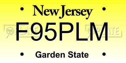 F95PLM New Jersey License Plate