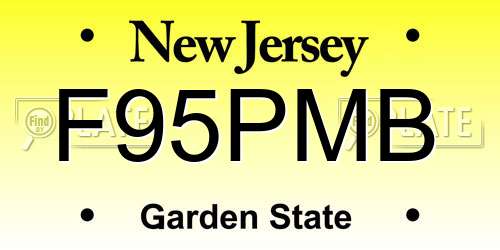 F95PMB New Jersey License Plate