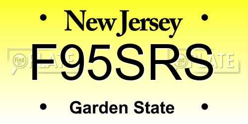 F95SRS New Jersey License Plate