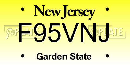 F95VNJ New Jersey License Plate