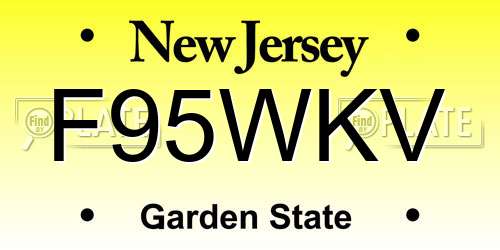 F95WKV New Jersey License Plate