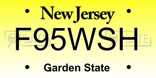 F95WSH New Jersey License Plate