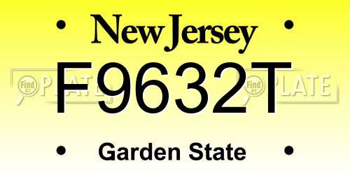 F9632T New Jersey License Plate