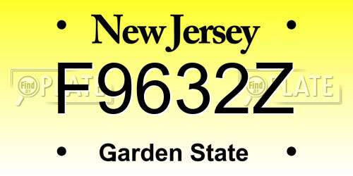 F9632Z New Jersey License Plate
