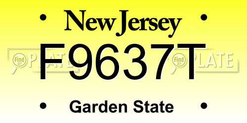 F9637T New Jersey License Plate