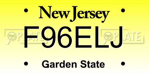 F96ELJ New Jersey License Plate