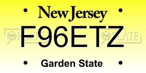 F96ETZ New Jersey License Plate