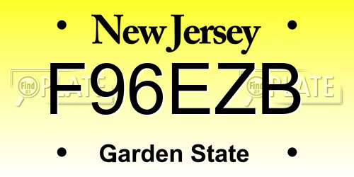 F96EZB New Jersey License Plate