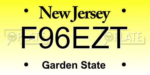 F96EZT New Jersey License Plate