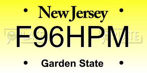 F96HPM New Jersey License Plate