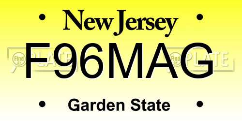 F96MAG New Jersey License Plate