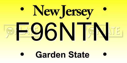 F96NTN New Jersey License Plate