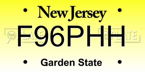 F96PHH New Jersey License Plate