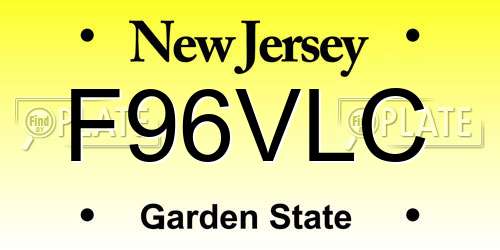 F96VLC New Jersey License Plate