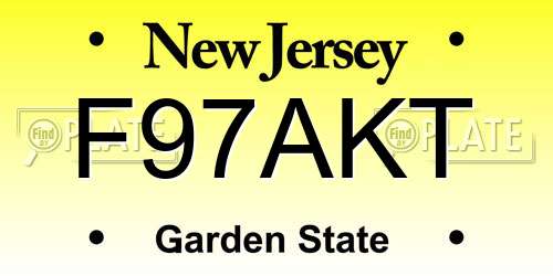 F97AKT New Jersey License Plate