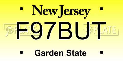 F97BUT New Jersey License Plate