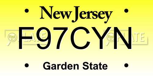 F97CYN New Jersey License Plate