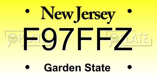 F97FFZ New Jersey License Plate