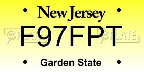 F97FPT New Jersey License Plate