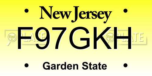 F97GKH New Jersey License Plate