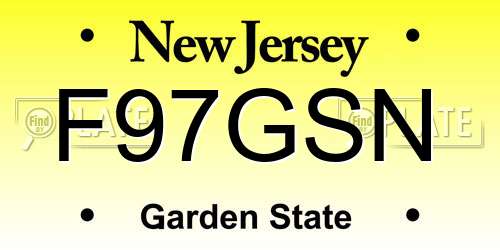 F97GSN New Jersey License Plate