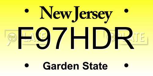 F97HDR New Jersey License Plate