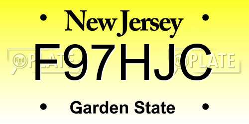 F97HJC New Jersey License Plate