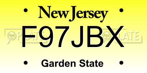 F97JBX New Jersey License Plate