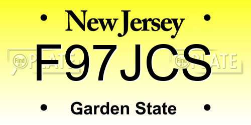 F97JCS New Jersey License Plate