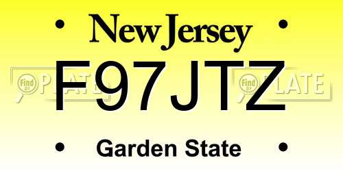 F97JTZ New Jersey License Plate