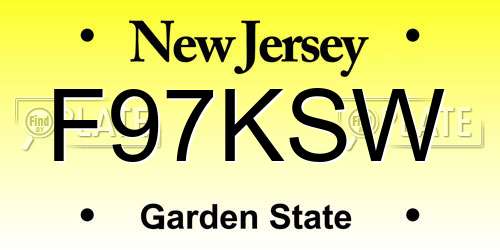 F97KSW New Jersey License Plate