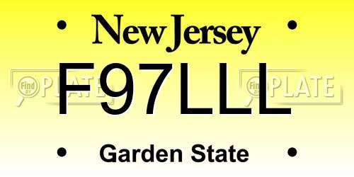 F97LLL New Jersey License Plate