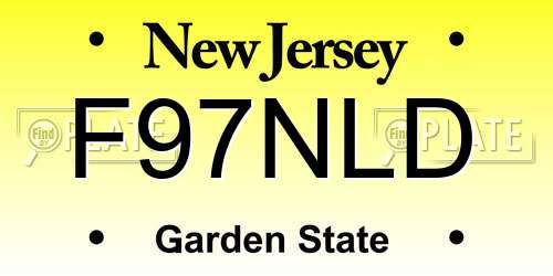 F97NLD New Jersey License Plate