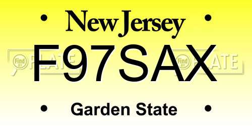 F97SAX New Jersey License Plate