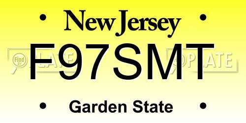 F97SMT New Jersey License Plate