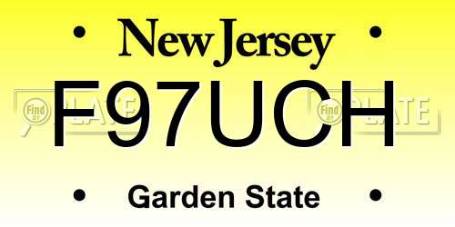 F97UCH New Jersey License Plate