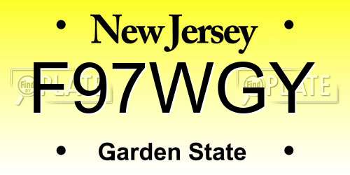 F97WGY New Jersey License Plate