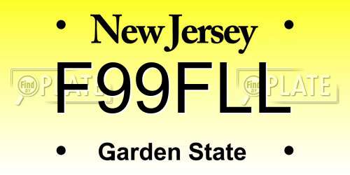 F99FLL New Jersey License Plate