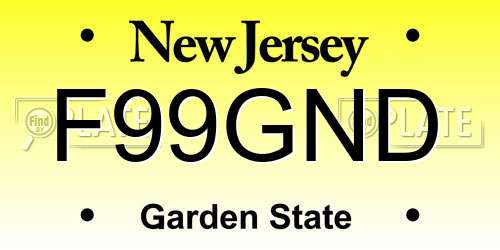 F99GND New Jersey License Plate
