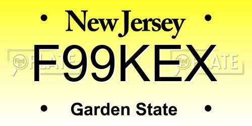 F99KEX New Jersey License Plate