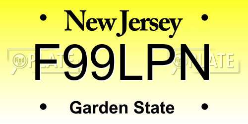 F99LPN New Jersey License Plate