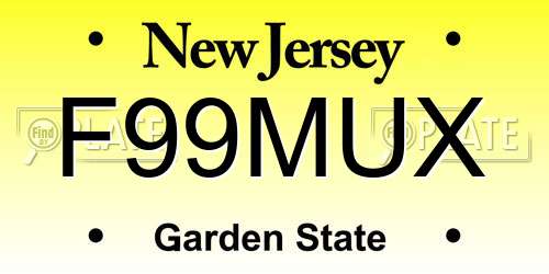 F99MUX New Jersey License Plate