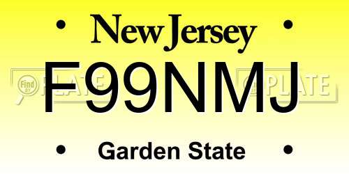 F99NMJ New Jersey License Plate