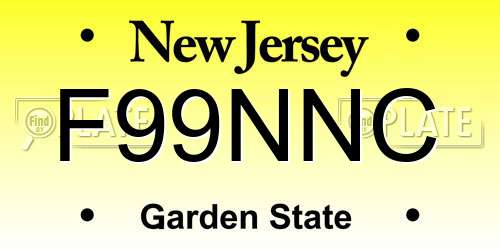 F99NNC New Jersey License Plate