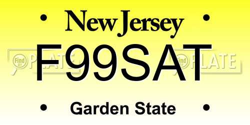 F99SAT New Jersey License Plate