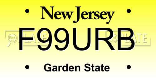 F99URB New Jersey License Plate